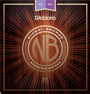 D'addario Nickel Bronze, Custom Light, 11-52 Acoustic Guitar Strings