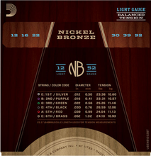 Load image into Gallery viewer, D&#39;addario Nickel Bronze, Balanced Tension Light, 12-52 Acoutic Guitar Strings