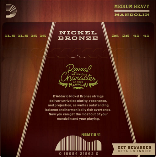 D'addario Nickel Bronze, Medium-Heavy, 11.5-41 Mandolin Strings