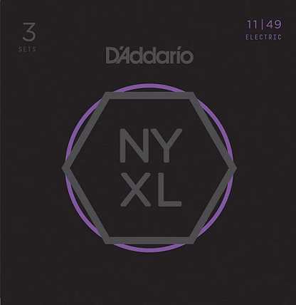 D'addario Nickel Wound, Medium, 11-49 Electric Guitar Strings - NYXL1149 3-PACK