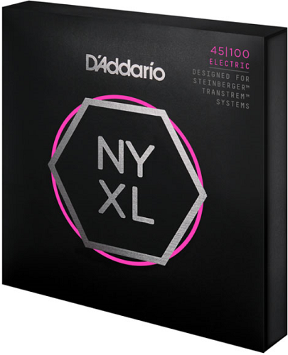 D'addario NYXL Long Scale, Regular Light, Double Ball END, 45-100 Bass Guitar Strings