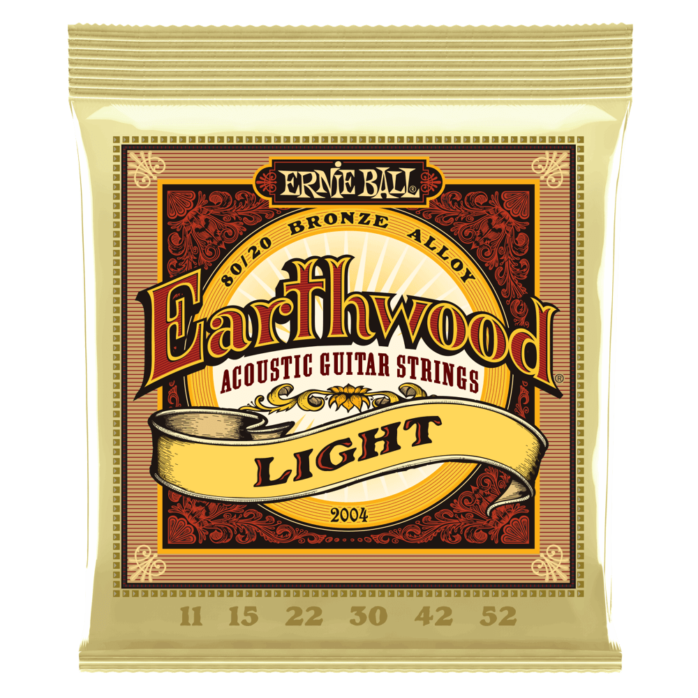 Ernie Ball Earthwood Light 80/20 Bronze Acoustic Guitar Strings - 11-52 Gauge - 2004