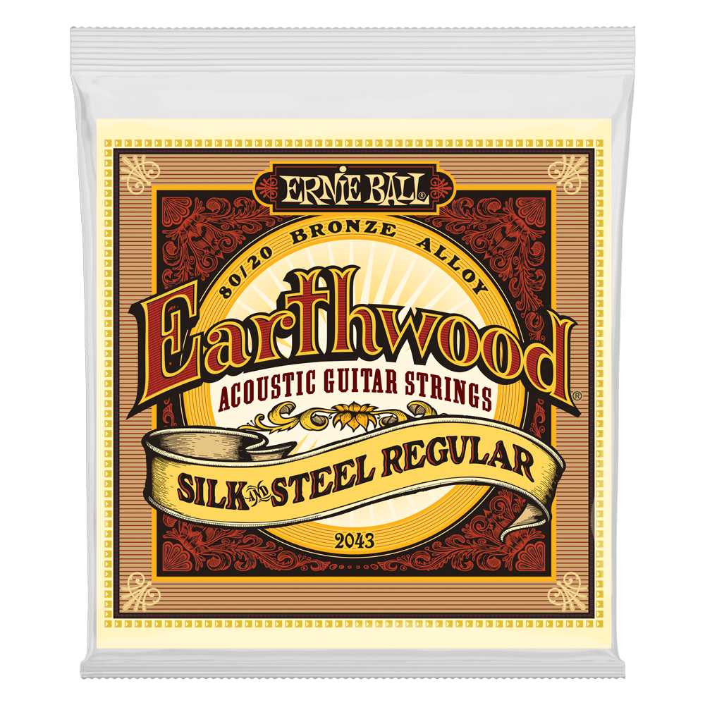 Ernie Ball Earthwood Silk & Steel Regular 80/20 Bronze Acoustic Guitar Strings - 13-56 Gauge - 2043