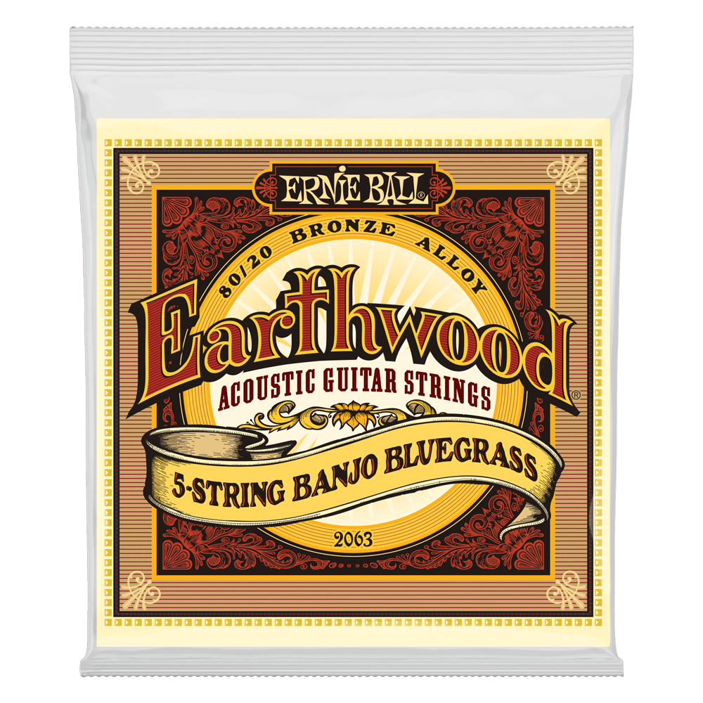 Ernie Ball Earthwood 5-String Banjo Bluegrass Loop End 80/20 Bronze Acoustic Strings - 9-20 Gauge - 2063