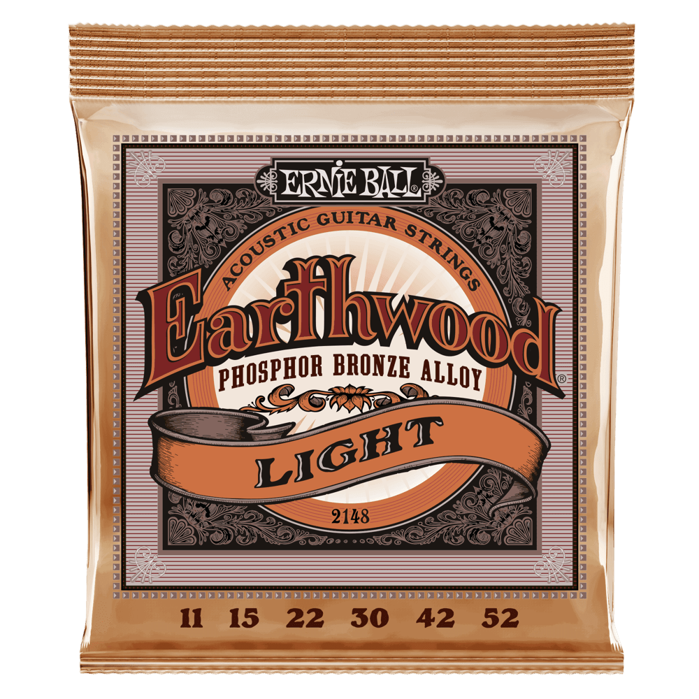 Ernie Ball Earthwood Light Phosphor Bronze Acoustic Guitar Strings - 11-52 Gauge - 2148