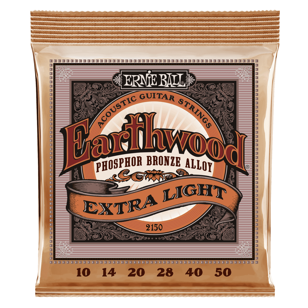 Ernie Ball Earthwood Extra Light Phosphor Bronze Acoustic Guitar Strings - 10-50 Gauge - 2150