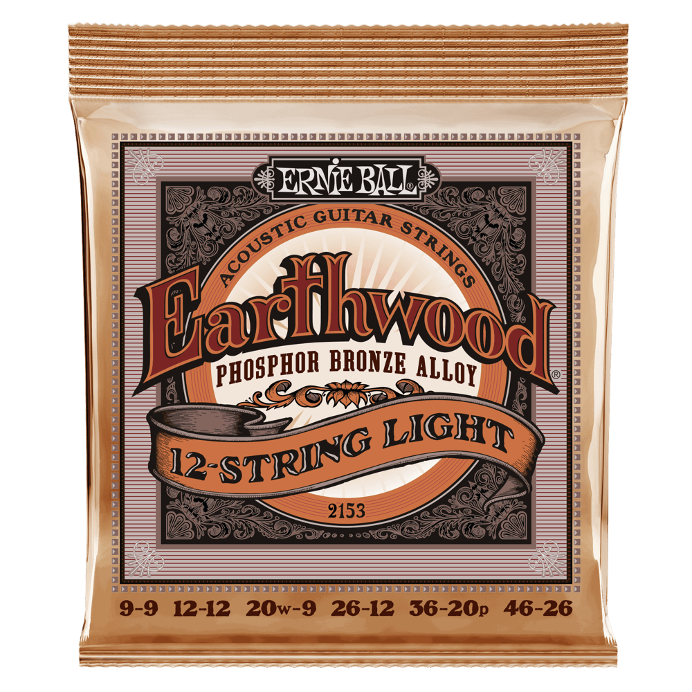 Ernie Ball Earthwood 12-String Light Phosphor Bronze Acoustic Guitar Strings - 9-46 Gauge - 2153