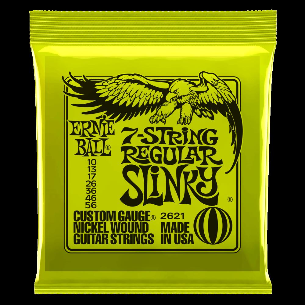 Ernie Ball Regular Slinky 7-String Nickel Wound Electric Guitar Strings - 10-56 Gauge - 2621