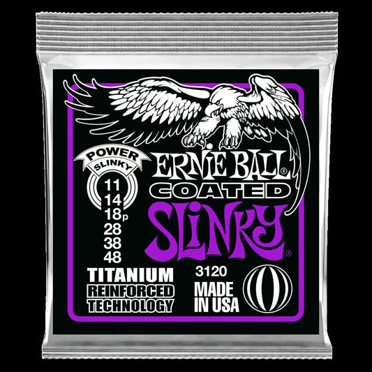 Ernie Ball Power Slinky Coated Titanium RPS Electric Guitar Strings - 11-48 Gauge - 3120