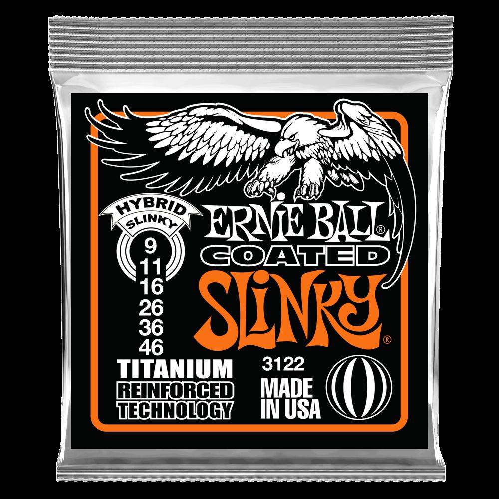 Ernie Ball Hybrid Slinky Coated Titanium RPS Electric Guitar Strings - 9-46 Gauge - 3122