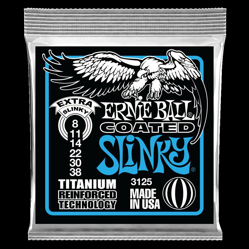 Ernie Ball Extra Slinky Coated Titanium RPS Electric Guitar Strings - 8-38 Gauge - 3125