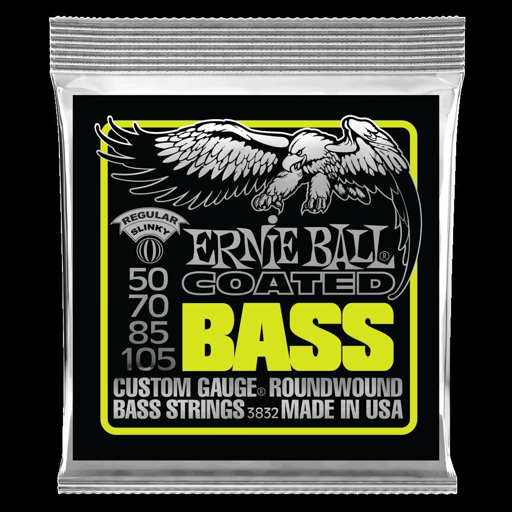 Ernie Ball Regular Slinky Coated Electric Bass Strings - 50-105 Gauge - 3832