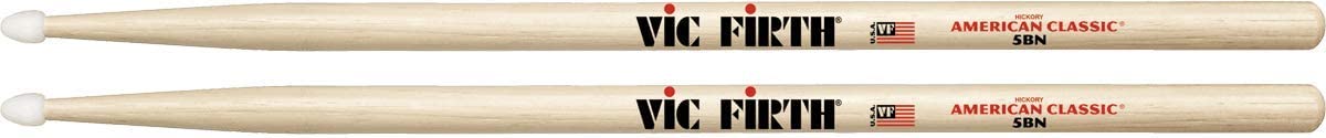 Vic Firth American Classic Hickory Drumsticks Nylon Tip- 5BN