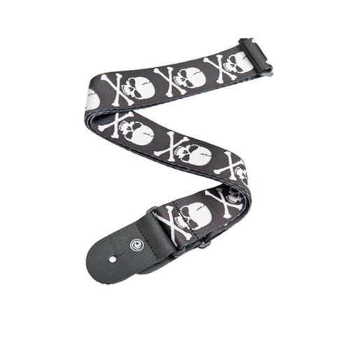 D'addario Planet Waves Skull and Cross Bone Woven Guitar Strap