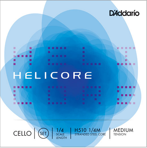 D'addario Helicore Cello String SET, 1/4 Scale, Medium Tension