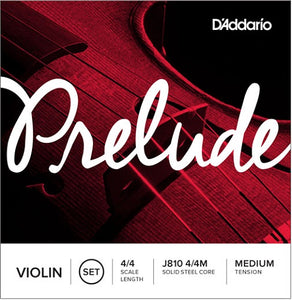 D'addario Prelude Violin String SET, Medium TENSION, 3/4 or 4/4 Scale