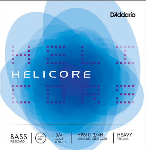 D'addario Helicore Pizzicato Bass String SET, 3/4 Scale, Heavy Tension