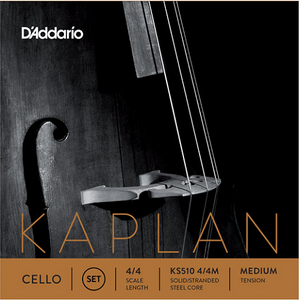 D'addario Kaplan Cello String SET, 4/4 Scale, Medium Tension