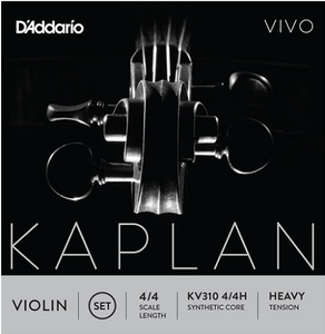 D'addario Kaplan Vivo Violin String SET, 4/4 Scale, Heavy Tension