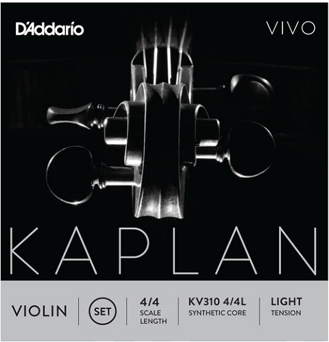D'addario Kaplan Vivo Violin String SET, 4/4 Scale, Light Tension