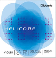 D'addario Helicore Violin String SET, 1/16 Scale, Medium Tension