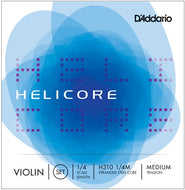 D'addario Helicore Violin String SET, 1/4 Scale, Medium Tension