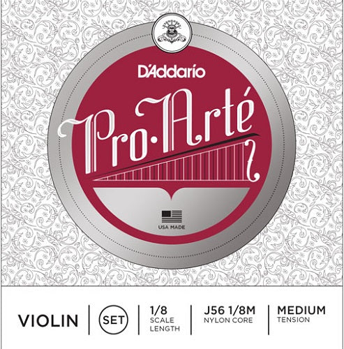 D'addario Pro-Arte Violin String SET, 1/8 Scale, Medium Tension