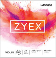 D'addario Zyex Violin String SET, 1/16 Scale, Medium Tension