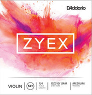 D'addario Zyex Violin String SET, 1/4 Scale, Medium Tension