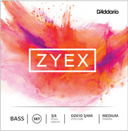 D'addario Zyex Double Bass String SET, 3/4 Scale, Medium Tension