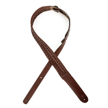 Load image into Gallery viewer, D&#39;addario Planet Waves Brown Braided Leather Guitar Strap