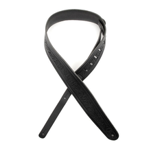 Load image into Gallery viewer, D&#39;addario Planet Waves Black Embossed Flowers Leather Guitar Strap