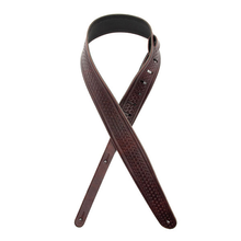Load image into Gallery viewer, D&#39;addario Planet Waves Brown Embossed Weave Leather Guitar Strap