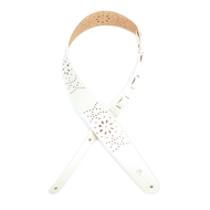 D'addario Planet Waves Perforated White Leather Guitar Strap