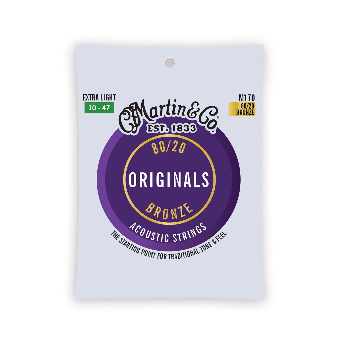 Martin Originals 80/20 Extra Light Acoustic Guitar String Set - M170