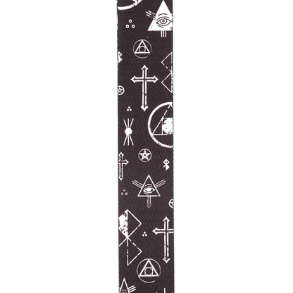 D'addario Planet Waves Black and White Mixed Symbols Woven Guitar Strap