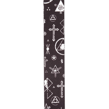 Load image into Gallery viewer, D&#39;addario Planet Waves Black and White Mixed Symbols Woven Guitar Strap