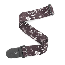 Load image into Gallery viewer, D&#39;addario Planet Waves Black and White Mixed Symbols Woven Guitar Strap