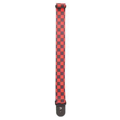 D'addario Planet Waves Black and Red Large Checkerboard Woven Guitar Strap