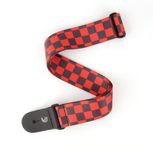 Load image into Gallery viewer, D&#39;addario Planet Waves Black and Red Large Checkerboard Woven Guitar Strap