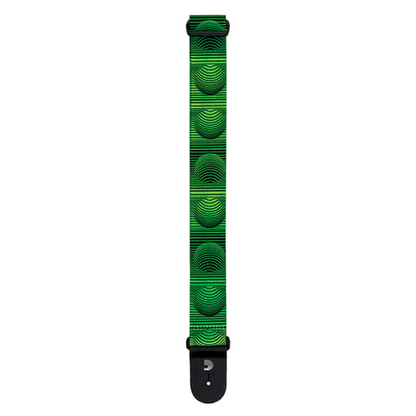 D'addario Planet Waves Optical Art Green Orbs Polyester Woven Guitar Strap