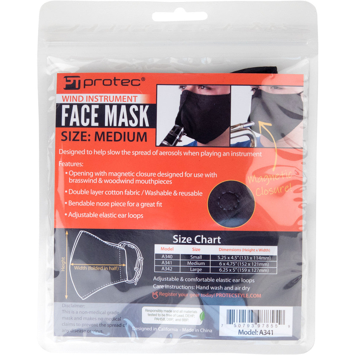 Protec Face Mask for Wind Instruments