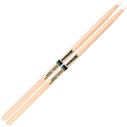 Promark Hickory 747 the Natural Nylon Tip Drum Set Sticks