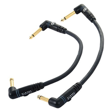 Load image into Gallery viewer, D&#39;addario Planet Waves Gold Plated Custom Series Patch Cable,  Right ANGLE, 6 Inches - 2-PACK