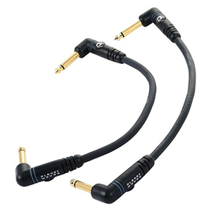 D'addario Planet Waves Gold Plated Custom Series Patch Cable,  Right ANGLE, 6 Inches - 2-PACK