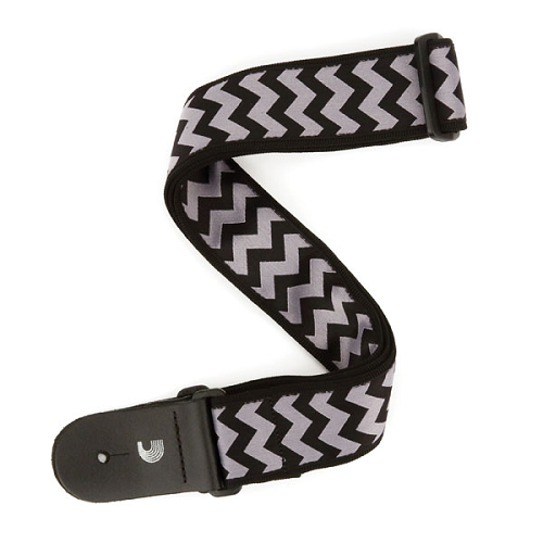 D'addario Planet Waves Indie Chevron Black and Grey Guitar Strap