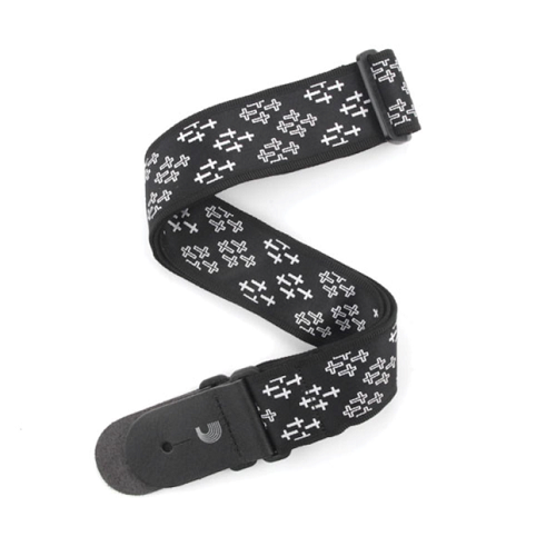 D'addario Planet Waves Black and White Crossprint Woven Guitar Strap