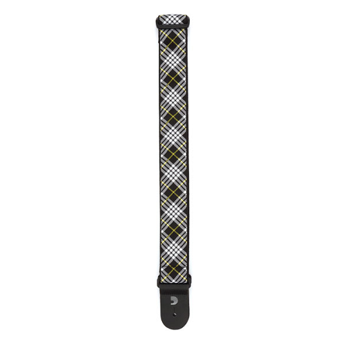 D'addario Planet Waves Americana Woven Tartan - BLACK, White & Yellow Guitar Strap