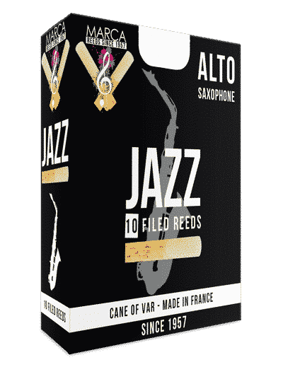 Marca JAZZ Filed Alto Saxophone Reeds - 10 Per Box