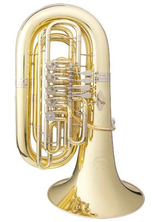 B&S F Tuba - 4/4 Size - 5 Rotary Valves - Clear Lacquered - 4097-L